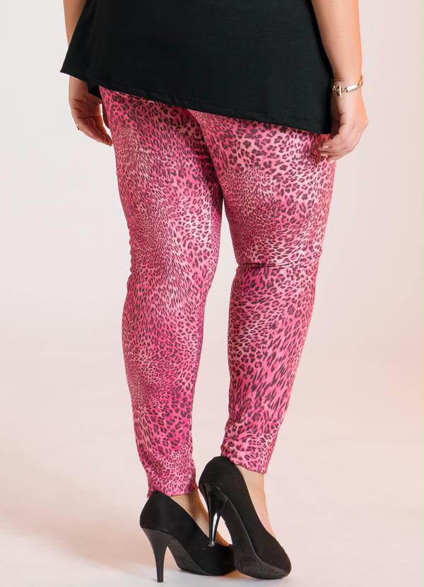 Marguerite - Calça Legging Animal Print Rosa Plus Size 2