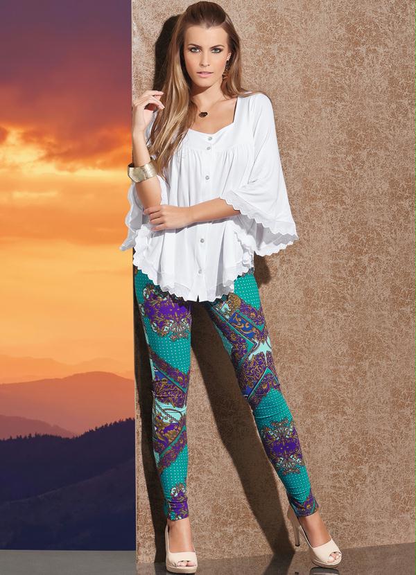 Quintess - Calça Legging Estampa de Lenço 5