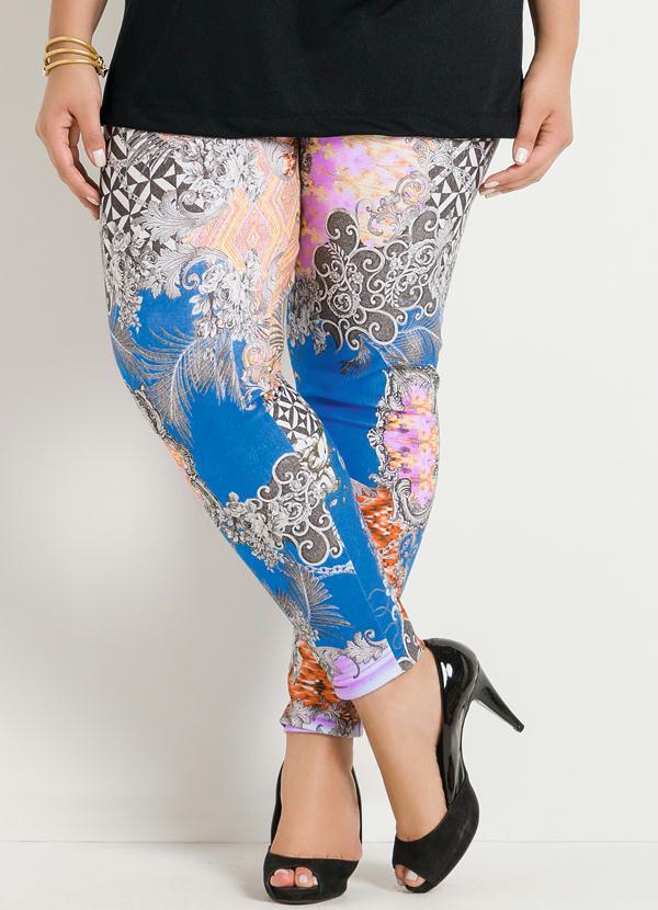 Marguerite - Calça Legging Mix Estampa Plus Size
