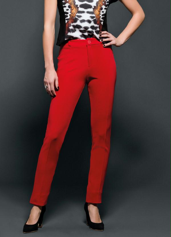 Multimarcas - Calça Cintura Alta Vermelha