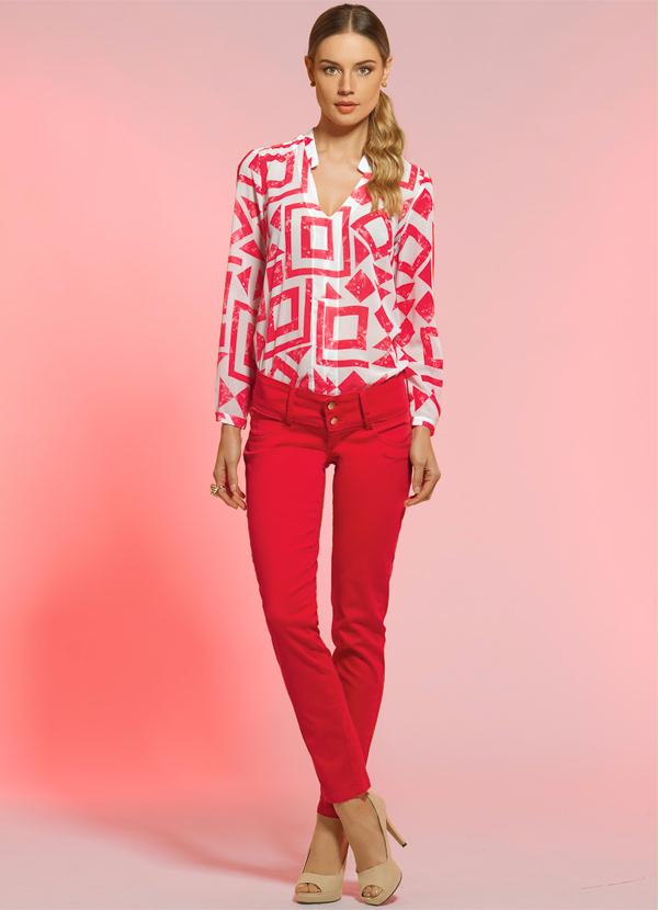 Quintess - Calça Cropped Vermelha 3