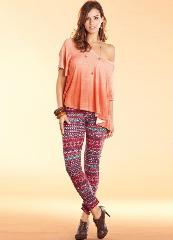 Quintess - Calça de Cintura Alta Estampada 3