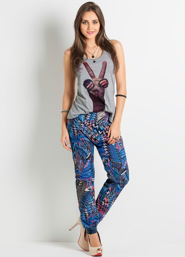 Outlet - Calça Estampa Zig Zag Modelo Jogging 3