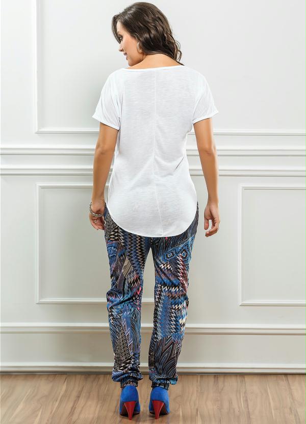 Outlet - Calça Estampa Zig Zag Modelo Jogging 6