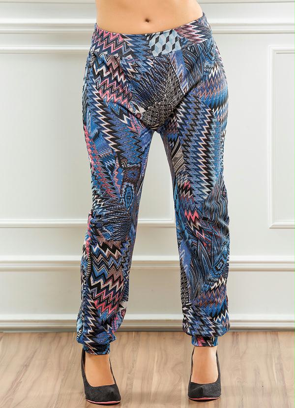 Outlet - Calça Estampa Zig Zag Modelo Jogging 7