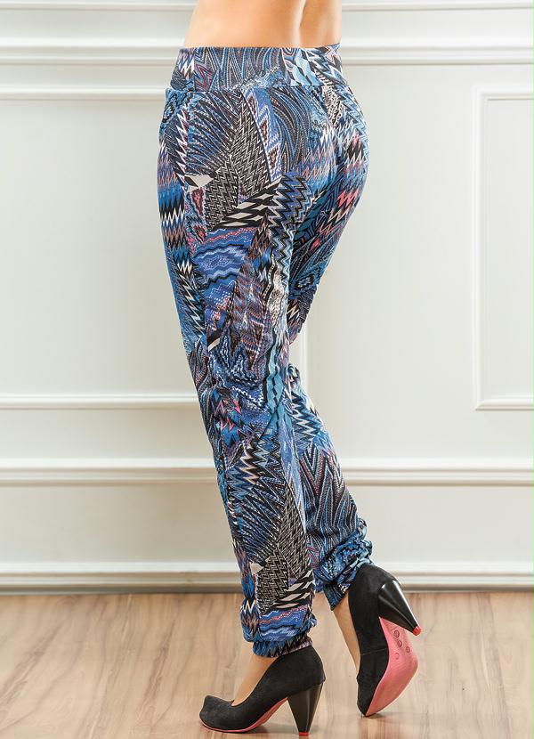 Outlet - Calça Estampa Zig Zag Modelo Jogging 8