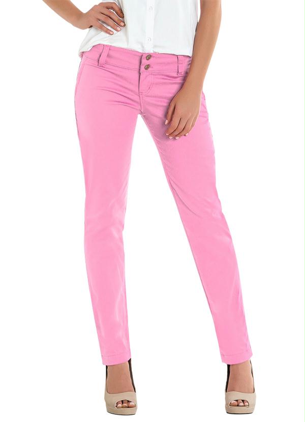 calca jeans rosa