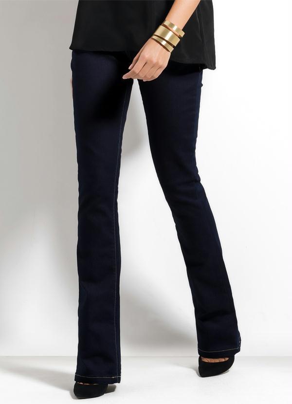 Ah - Calça Flare Ana Hickmann Jeans Escuro