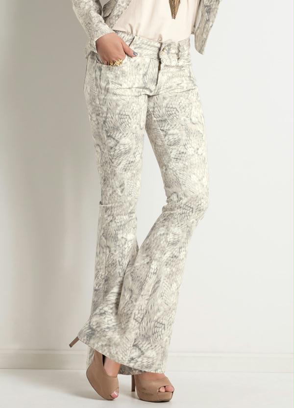 Quintess - Calça Flare Print Cobra 1