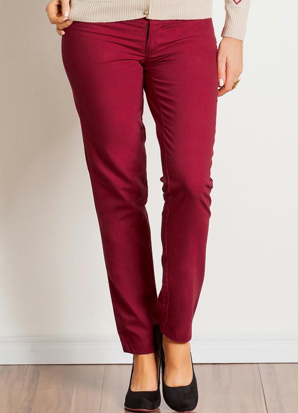 Janine - Calça Sarja Feminina Vermelho