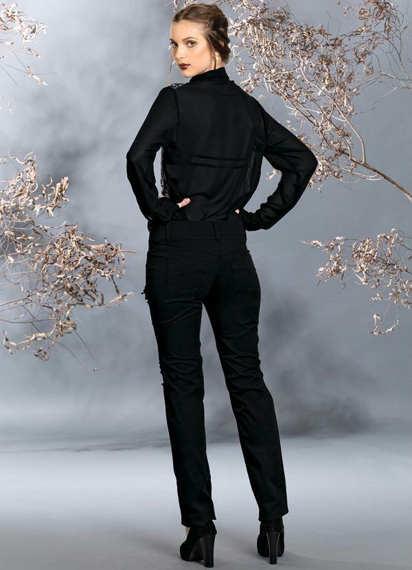 Quintess - Calça Skinny Destroyed Preta 4