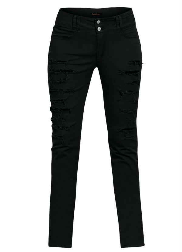 Quintess - Calça Skinny Destroyed Preta 5