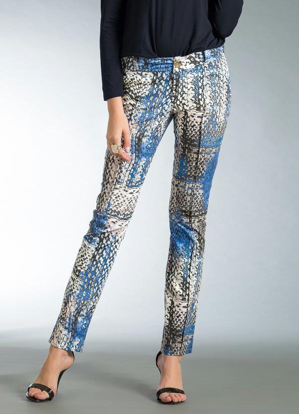 Quintess - Calça Skinny Estampa Abstrata