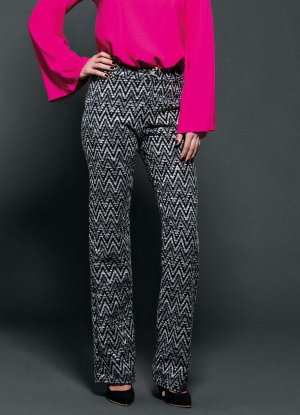 Multimarcas - Calça Social Estampa Chevron