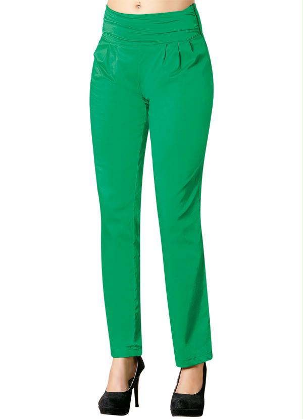 calça verde cintura alta