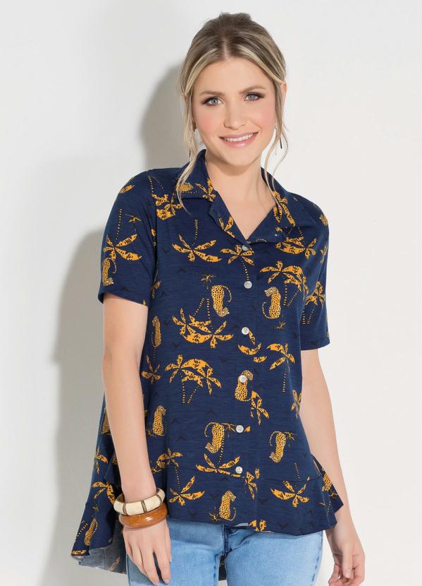 Quintess - Camisa Quintess Tigres Marinho com Botões