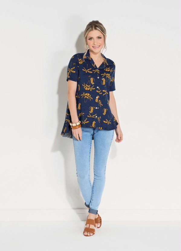 Quintess - Camisa Quintess Tigres Marinho com Botões 3