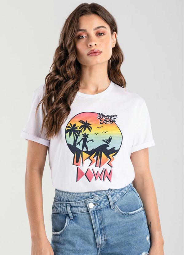 Enfim - Camiseta Branca Stranger Things Upside Down