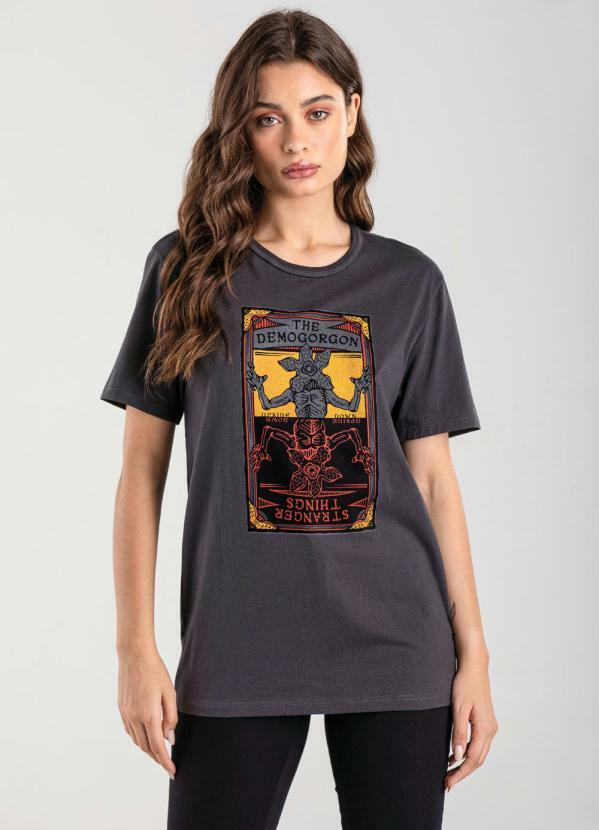 Enfim - Camiseta Cinza Escuro Stranger Things