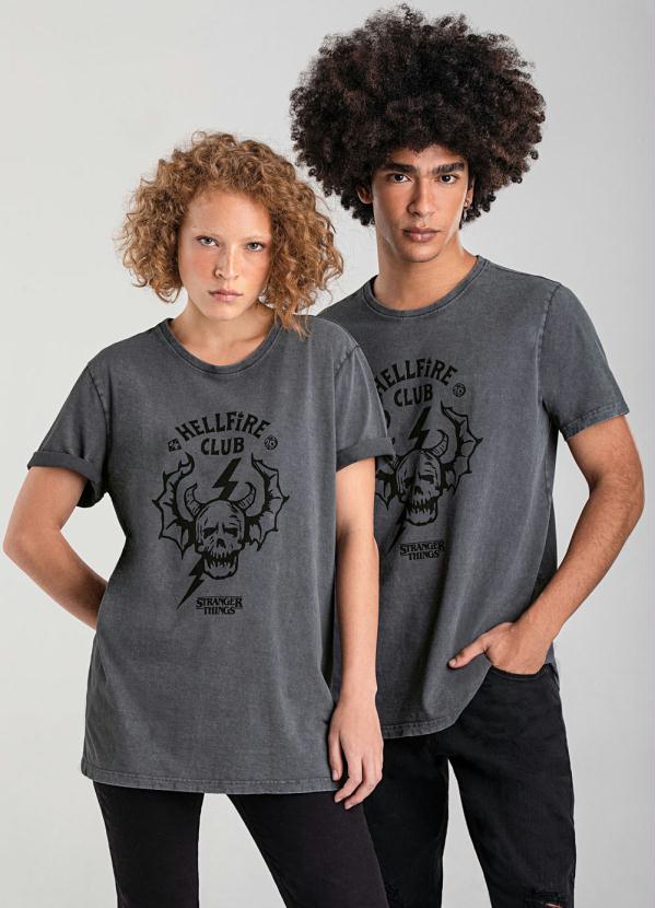 Enfim - Camiseta Cinza Escuro Stranger Things