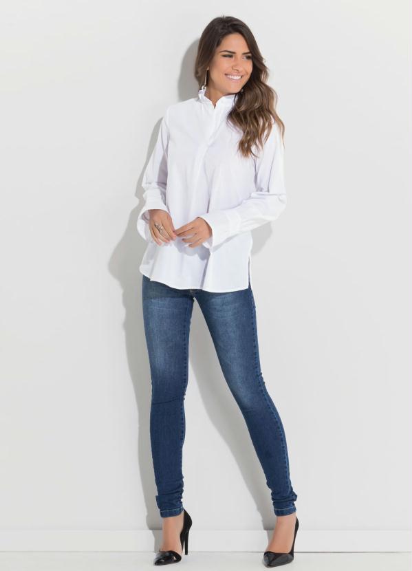 Quintess - Camisa Branca Franzido na Mangas e Gola 4