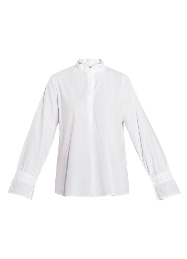 Quintess - Camisa Branca Franzido na Mangas e Gola 6