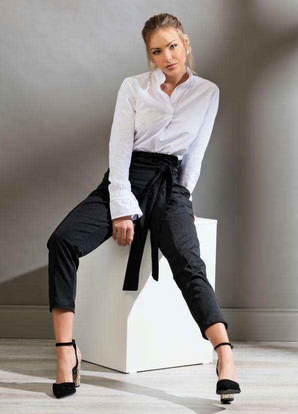 Quintess - Camisa Branca Franzido na Mangas e Gola 7