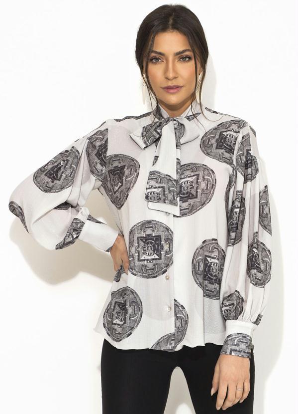 Sacada - Camisa Estampa Moeda Mescla