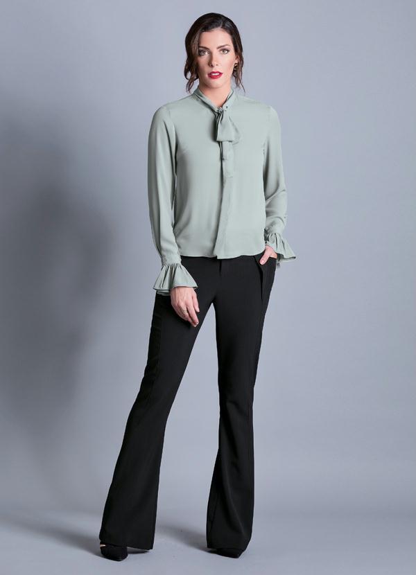 Multimarcas - Camisa Gola Laço Cinza 4