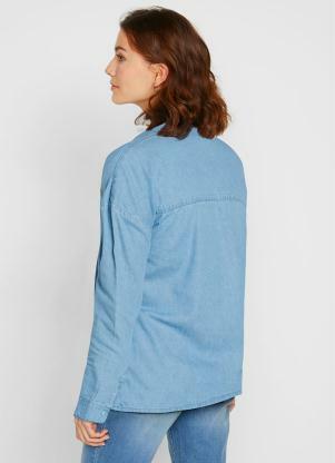 bonprix - Camisa Jeans Azul Claro - BONPRIX