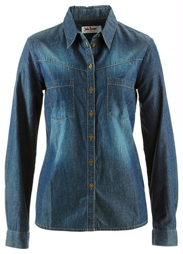 bonprix - Camisa Jeans Azul 3
