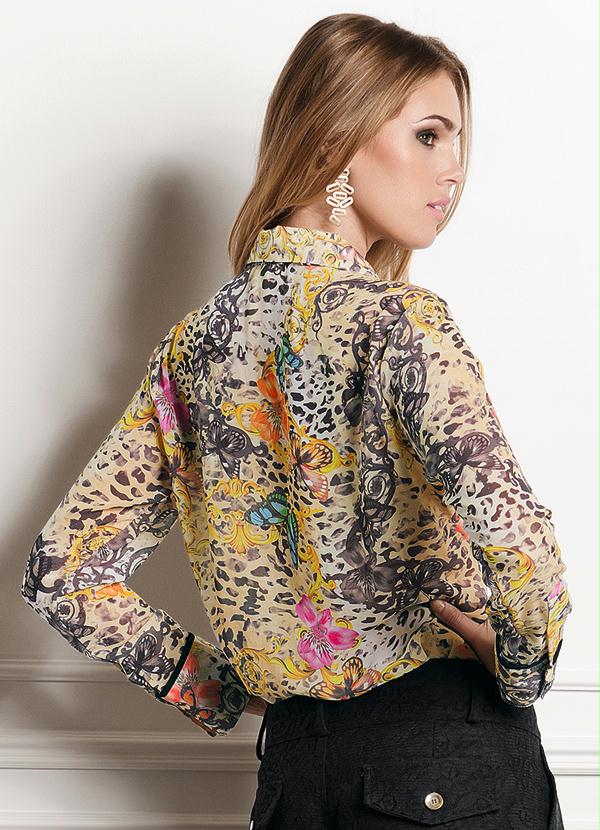 Quintess - Camisa Chiffon Estampa de Lenço 2