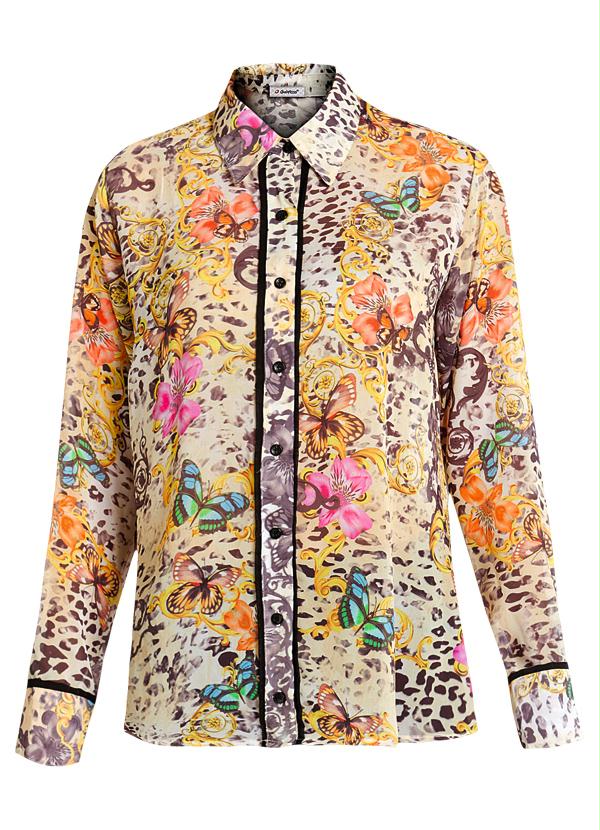 Quintess - Camisa Chiffon Estampa de Lenço 5