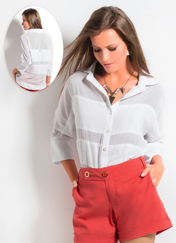Ah - Camisa com Mangas 3/4 Ana Hickmann Branca