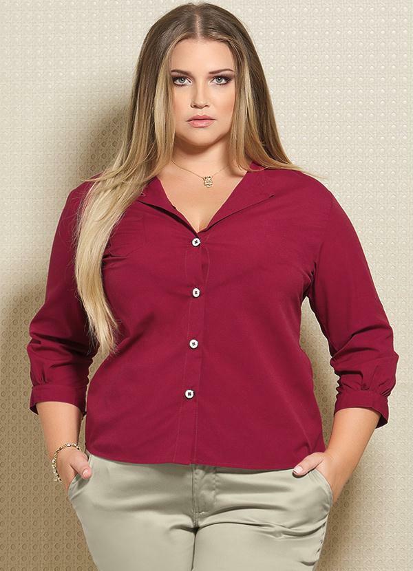 Quintess - Camisete Bordô Plus Size