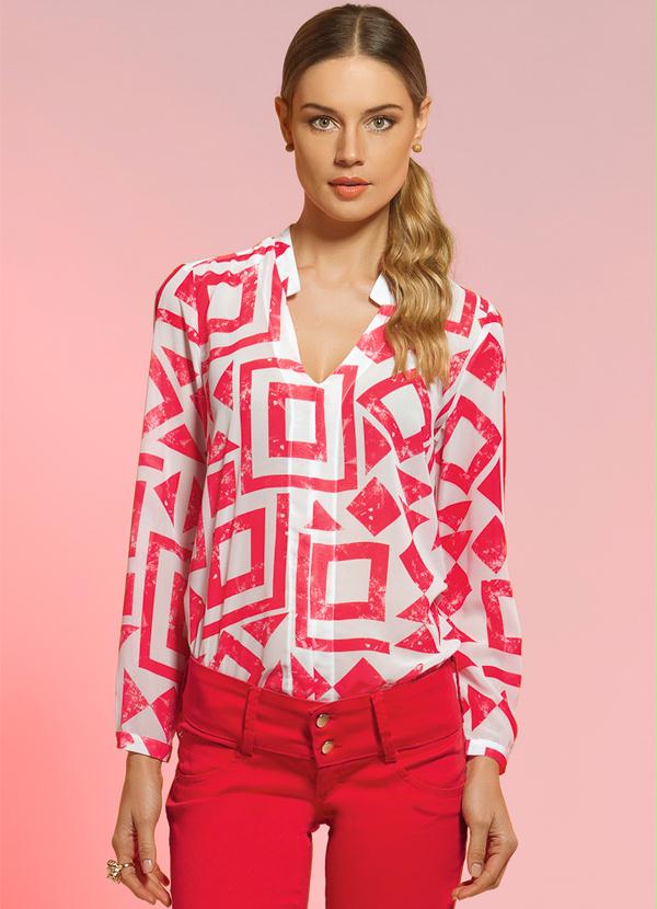 Quintess - Camisete Chiffon Geométrica