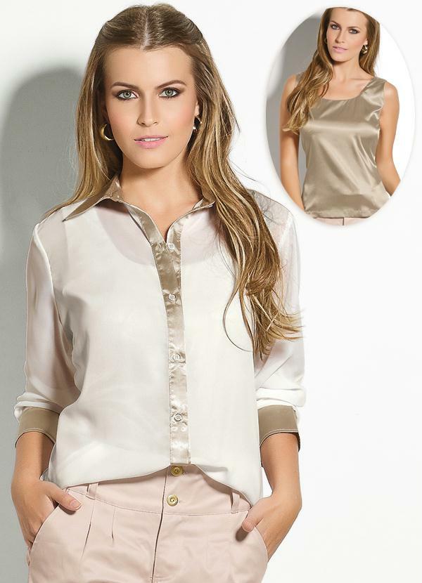 Quintess - Camisete Gelo com Leve Transparência