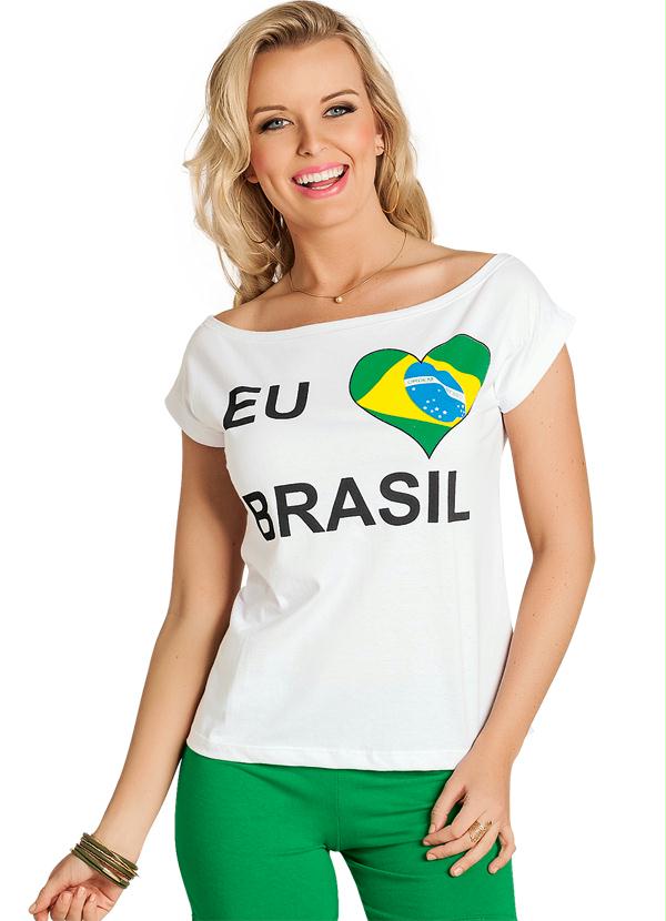 Outlet - Blusa de Manga Curta Branca