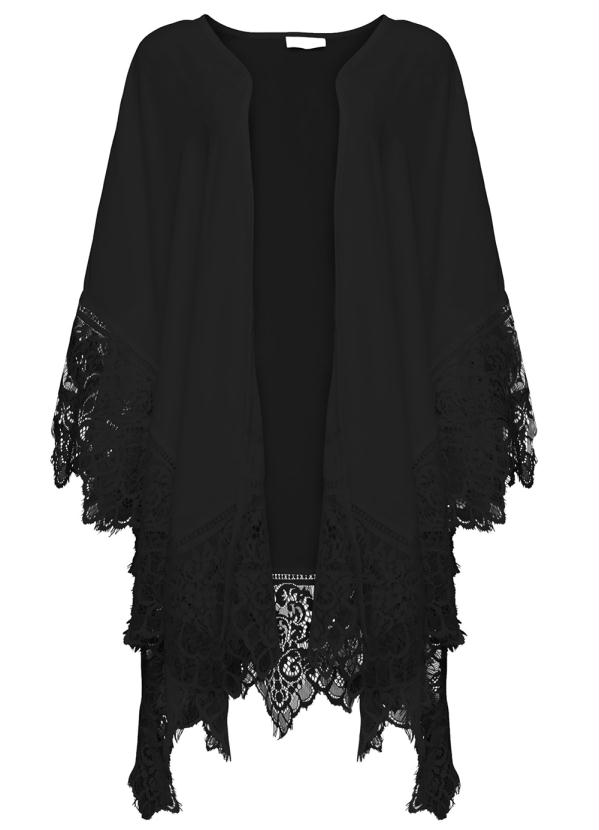 Outlet - Kimono com Renda Preto 3