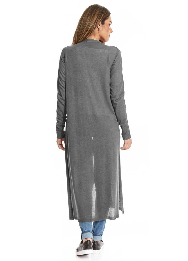 Rovitex - Cardigan Alongado Cinza 2