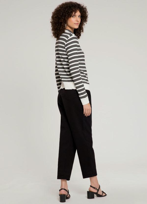 Lunender - Cardigan Canelado Listrado com Branco 4