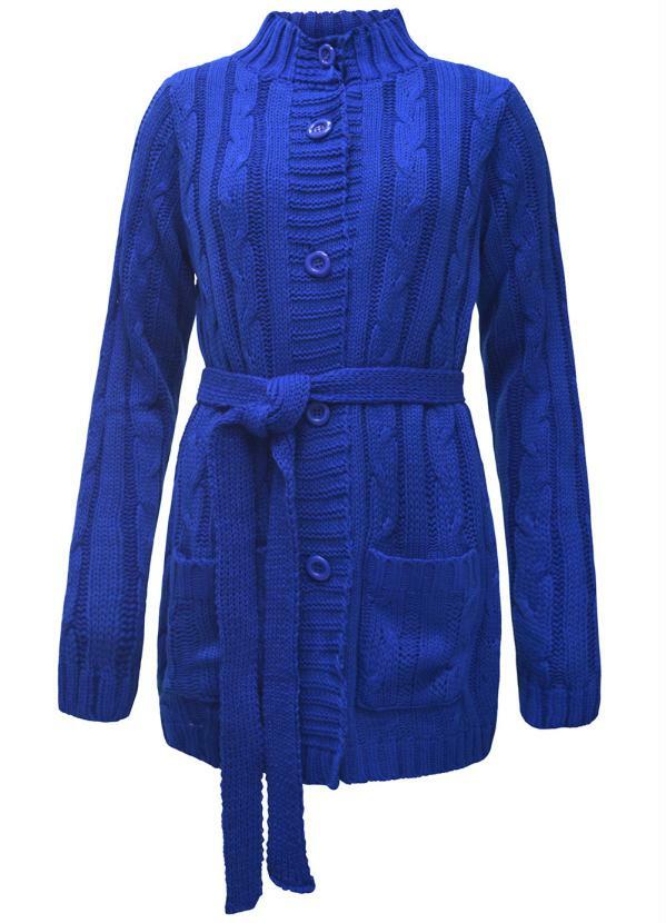 bonprix - Cardigan de Tricô Alongado Azul Royal 10