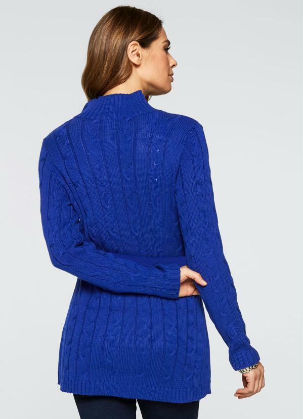 bonprix - Cardigan de Tricô Alongado Azul Royal 2