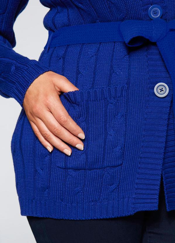 bonprix - Cardigan de Tricô Alongado Azul Royal 8