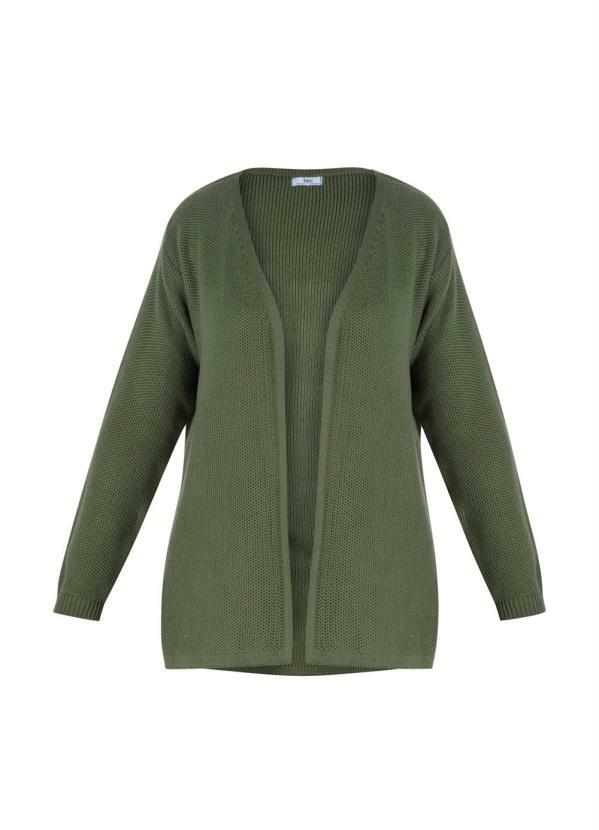 bonprix - Cardigan de Tricô Básico Verde 4