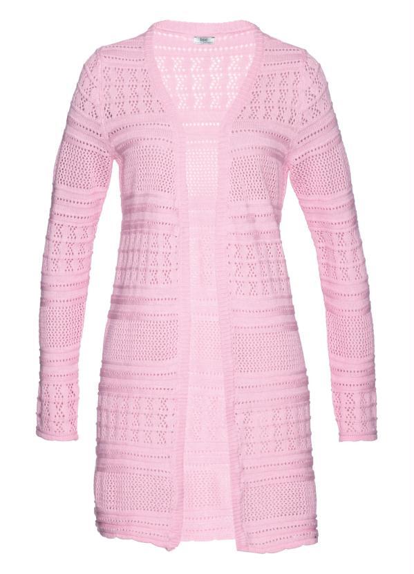 cardigan feminino rosa claro