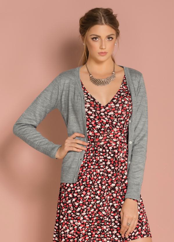 Quintess - Cardigan de Tricô Mescla com Botões 3