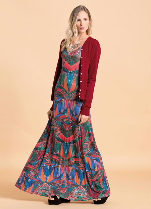 Quintess - Cardigan de Tricô Vermelho com Botões 7