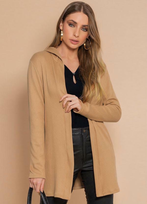 Gris - Cardigan Feminino Adulto Marrom
