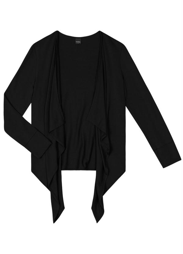 Rovitex - Cardigan Feminino Assimétrico Preto 5
